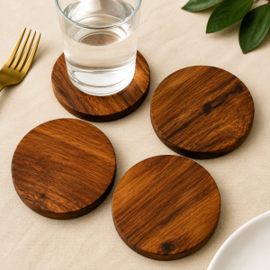Round Acacia Wood Coasters